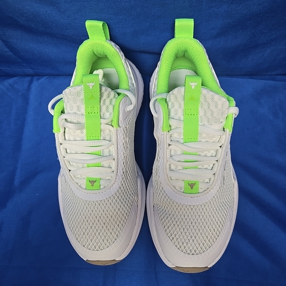Under Armour Women's Size US 5 Project Rock BSR5 White Green Lace Up Sneakers - Picture 3 of 12